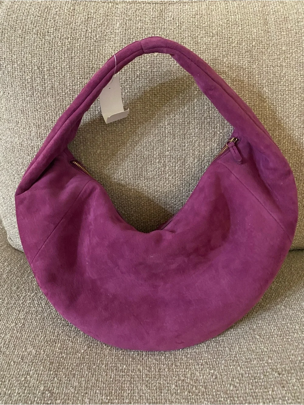 LOFT Suede Hobo Bag in Deep Purple